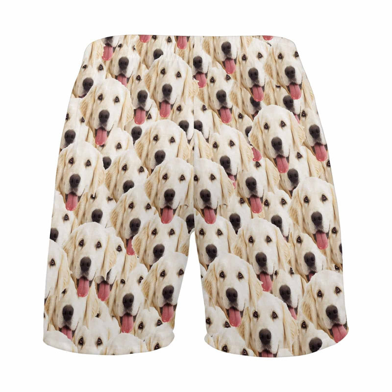 FacePajamas Pajama Shorts Custom Face Men's Pajama Shorts Personalized Dog Smiley Face Sleepwear Shorts