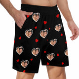 FacePajamas Pajama Shorts Custom Face Men's Pajama Shorts Personalized Love Sleepwear Shorts