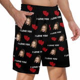FacePajamas Pajama Shorts Custom Face Men's Pajama Shorts Personalized Love You Sleepwear Shorts