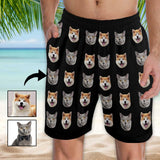 FacePajamas Custom Face Men's Pajama Shorts Personalized Pet Sleepwear Shorts