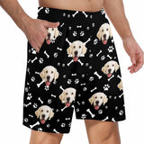 FacePajamas Custom Face Men's Pajama Shorts Personalized Smiley Dog Sleepwear Shorts