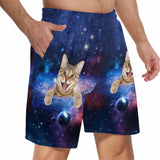 FacePajamas Pajama Shorts Custom Face Men's Pajama Shorts Personalized Universe Sleepwear Shorts