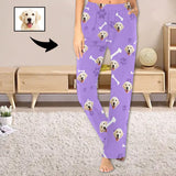 FacePajamas Pajama Pants Custom Face Pajama Pants Dog Smiley Face Sleepwear for Women