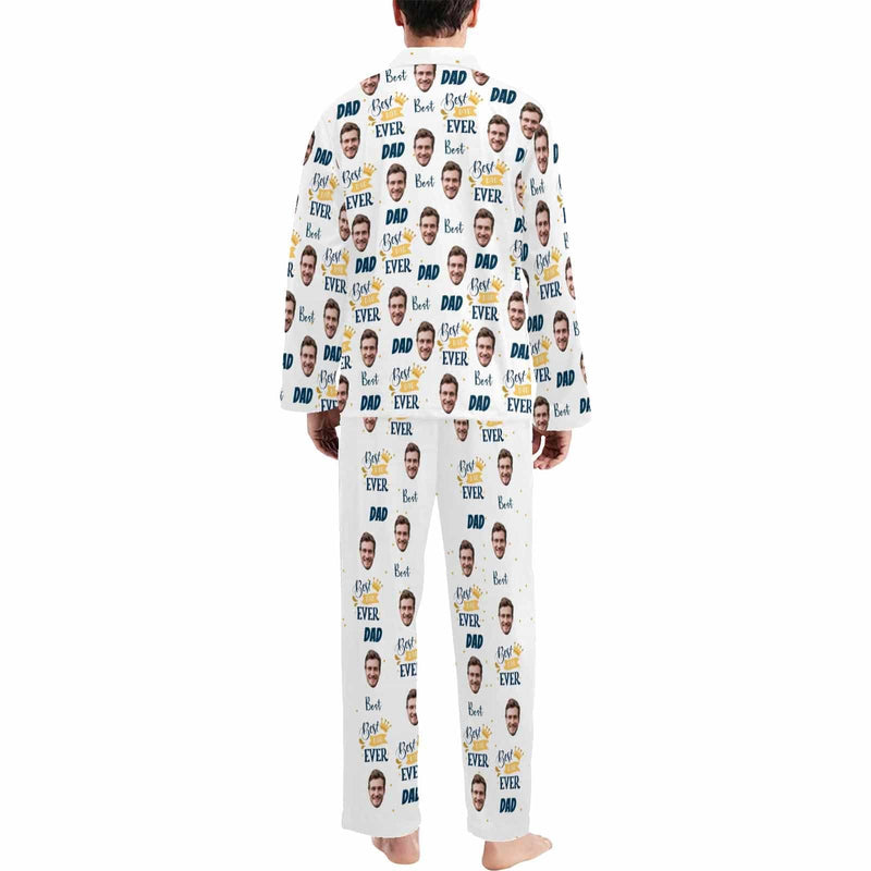 FacePajamas 387823075575 Custom Face Pajama Sets Best Dad White Persoanlized Sleepwear for Men
