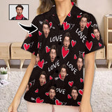 FacePajamas Pajama Tops Custom Face Pajama Top Love Heart Loungewear for Women