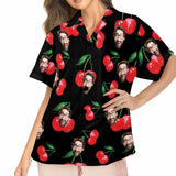 FacePajamas Pajama Tops Custom Face Pajama Top Red Cherry Loungewear for Women
