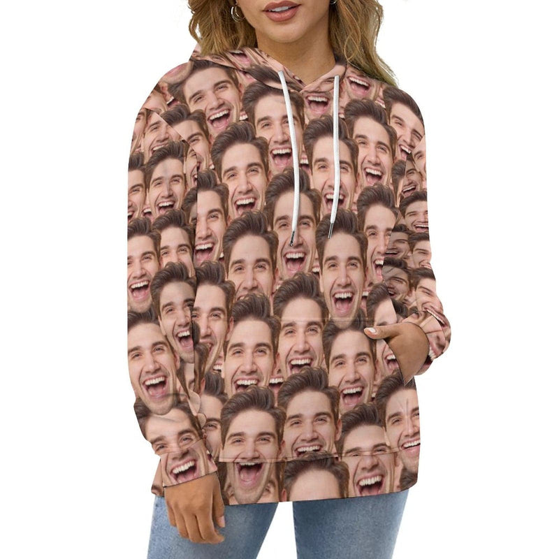 FacePajamas Hoodie-2WH-SDS Custom Face Photo Unisex All Over Print Hoodie & Sweatpants Personalized Face Couples?Hoodies?Customize Loose Hoodie Custom Top Outfits