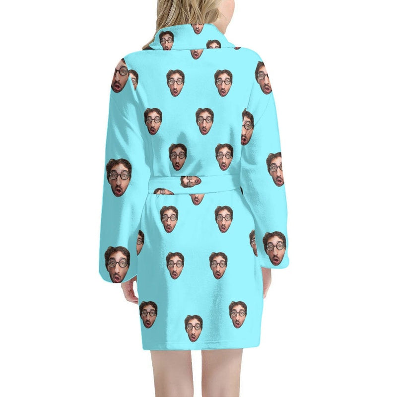 FacePajamas Pajama Bathrobe-2ML-ZD Custom Face Solid Color Women's Summer Bathrobe Gifts for Her