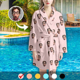 FacePajamas Pajama Bathrobe-2ML-ZD Custom Face Solid Color Women's Summer Bathrobe Gifts for Her
