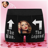 FacePajamas Men Underwear Custom Face The Legend Men's Boxer Briefs Print Your Own Personalized Photo Underwear For Valentine's Day Gift