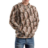 FacePajamas Hoodie-2WH-SDS Custom Face Unisex Cool Hoodie Designs Personalized Face Unisex Loose Hoodie Custom Seamless Face Over Size Hooded Pullover