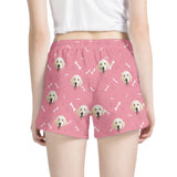 FacePajamas Pajama Pants Custom Face Women's Pajama Shorts Personalized Smiley Dog Sleepwear Shorts