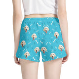 FacePajamas Pajama Pants Custom Face Women's Pajama Shorts Personalized Smiley Dog Sleepwear Shorts