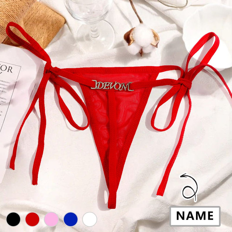 FacePajamas Women Underwear-1YN-SMT Custom Name Letters Thongs G-string Thongs for Women Panties Soft Side Tie Lingerie Briefs Multicolor Panties Sexy Jewelry(DHL is not supported)
