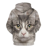 FacePajamas Hoodie-2WH-SDS Custom Pet Face Cool Hoodie Designs Personalized Cat Face Unisex Loose Hoodie with Pet Pictures Custom Hooded Pullover Top Plus Size for Him Her