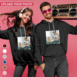 FacePajamas Hoodie-2WH-SDS Custom Photo Plus Size Hoodie with Pictures on It Black?Hoodie?with?Design Personalized Face Unisex Loose Hoodie Custom Top Outfits