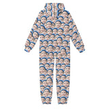 FacePajamas Hooded Onesie-Kid-2ML-ZD Custom Seamless Face Unisex Jumpsuits Zip Up Hoodie Onesie with Pockets for Kids Boys Girls
