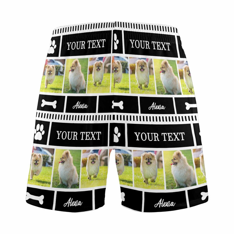 FacePajamas Pajama Shorts Custom Text&Photo Men's Pajama Shorts Personalized Sleepwear Shorts