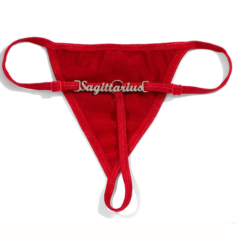FacePajamas Women Underwear-1YN-SMT Dark Red Personalized DIY Name Alphabet Underwear Waist Body Jewelry Women G-String Panties Body Chain Valentine's Day Gift(Production 7 Days)