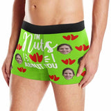 FacePajamas Men Underwear Face / Green / XS Custom Face Boxer Briefs I'm Nuts About You Personalized Photo Undies Face Boxer Underwear Valentine's Day for Him
