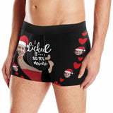 FacePajamas Men Underwear Face with Santa Hat / XS Custom Face Christmas Hat I Licked It Embrace Red Men's All-Over Print Boxer Briefs Unique Underwear For Valentine's Day Gift