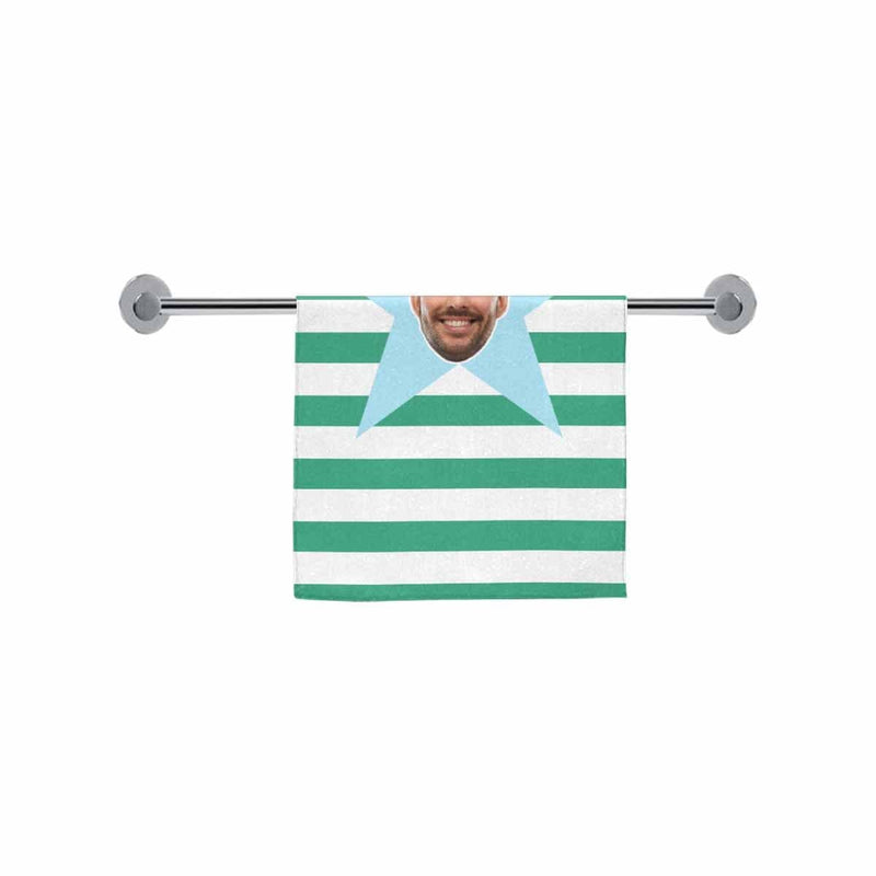 FacePajamas Towel Green Custom Face Color Stripes Star Towel