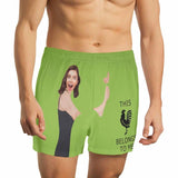 FacePajamas Men Underwear-shorts Green / S Custom Face This Belongs to Me Multicolor Boxer Shorts Pure Cotton Shorts for Men