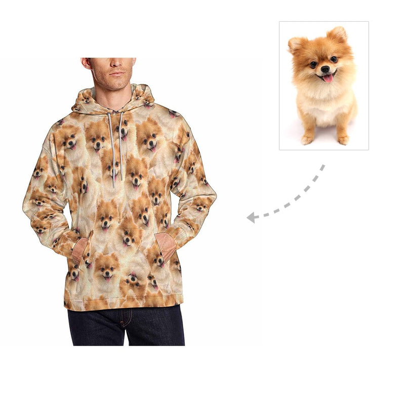 FacePajamas Hoodie [High Quality]Custom Dog Seamless Face Men's All Over Print Hoodie
