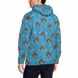 FacePajamas Hoodie [High Quality] Custom Pet Face Cat Paw & Fish Bone Men's All Over Print Hoodie