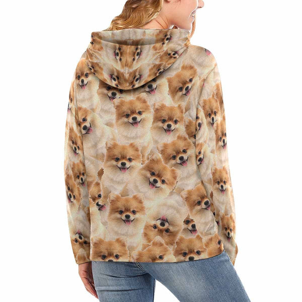 FacePajamas Hoodie-W [High Quality] Custom Pet Seamless Face Women's Hoodie with Pocket Personalized Gifts for Her