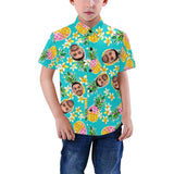 FacePajamas Hawaiian Shirt Kid / Face / 2-4 Years Custom Image Hawaiian Shirt with Photo Flower Pineapple Unisex & Teenage Hawaiian Shirt