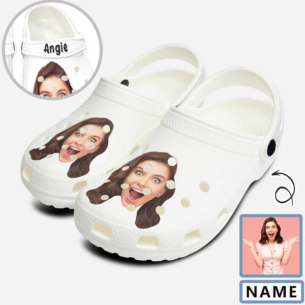 FacePajamas Hole Shoes-2ML-ZD Men / Men: US3.5 Custom Face&Name Hole Shoes Personalized Photo Clog Shoes Unisex Adult Funny Slippers (DHL is not supported)