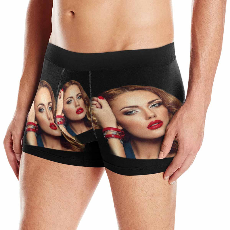 FacePajamas Women Underwear Men / XS Custom Couple Matching Briefs with Face Personalized Photo Underwear Made For Couple Valentine's Day Gift