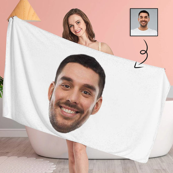FacePajamas Bath Towel One Size Custom Big Face Photo Bath Towel 30"x56" Beach Towel Kids Towel Pool Towel Camp Towel