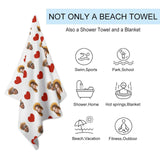 FacePajamas Bath Towel One Size Custom Couple Faces Love Heart Bath Towel 30"x56" Beach Towel Kids Towel Pool Towel Camp Towel