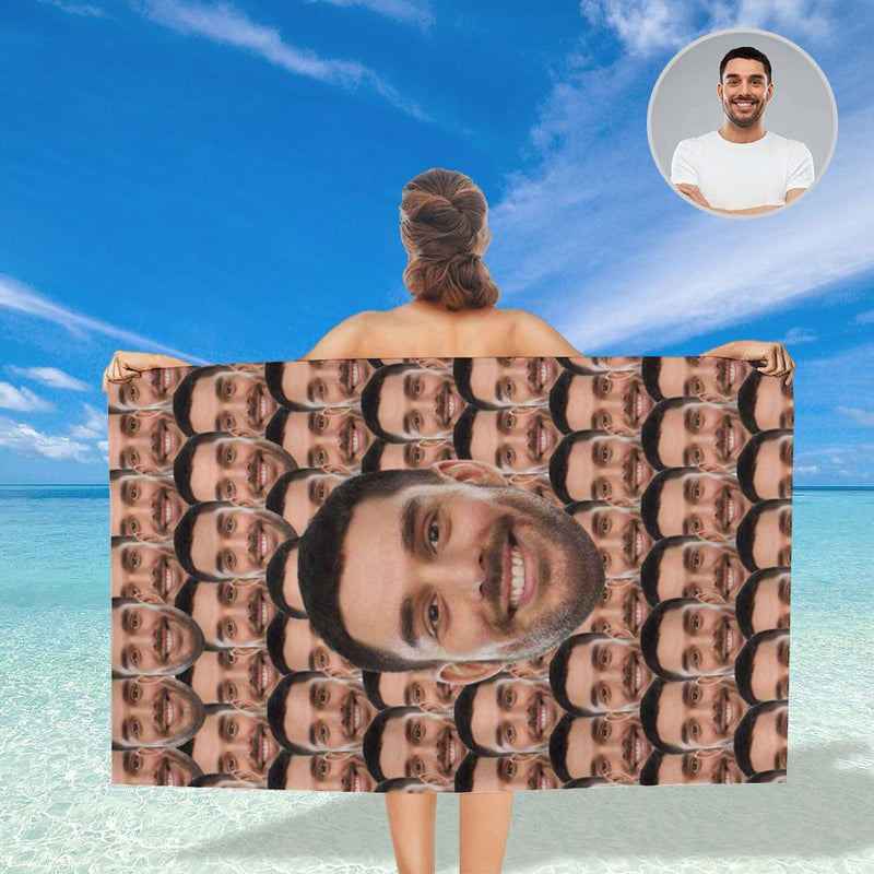 FacePajamas Bath Towel One Size Custom Face Big Head Bath Towel 30"x56" Beach Towel Kids Towel Pool Towel Camp Towel