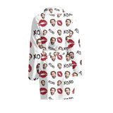 FacePajamas Pajama Bathrobe-2ML-ZD one size Custom Face Red Lips Women's Summer Bathrobe Gifts for Her