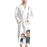 FacePajamas Pajama Bathrobe-2ML-ZD one size Custom Face White Funny My Hero Men's Summer Bathrobe Gifts for Him-Father's Day Gift