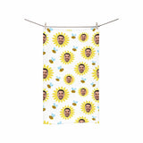 FacePajamas Towel One Size Custom Face White Sunflower Towel