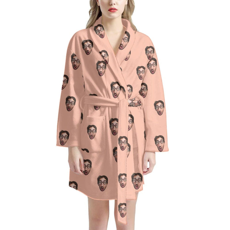 FacePajamas Pajama Bathrobe-2ML-ZD one size / Orange Custom Face Solid Color Women's Summer Bathrobe Gifts for Her