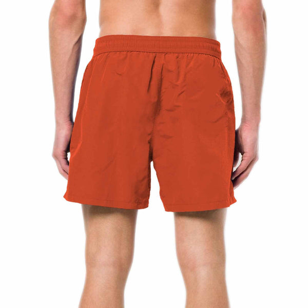 FacePajamas Swim Shorts Personalized Swim Trunks Custom Swimming Trunks Custom Face & Text Orange Men's Quick Dry Swim Shorts for Father's Day