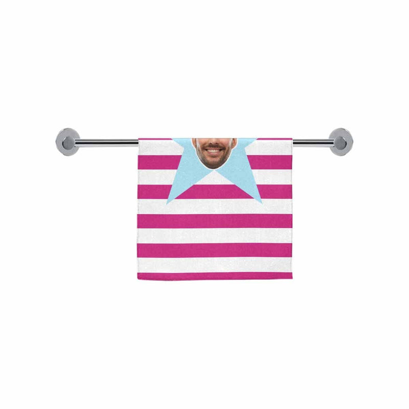 FacePajamas Towel Pink Custom Face Color Stripes Star Towel