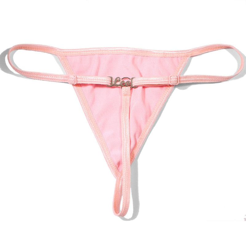 FacePajamas Women Underwear-1YN-SMT Pink Personalized DIY Name Alphabet Underwear Waist Body Jewelry Women G-String Panties Body Chain Valentine's Day Gift(Production 7 Days)