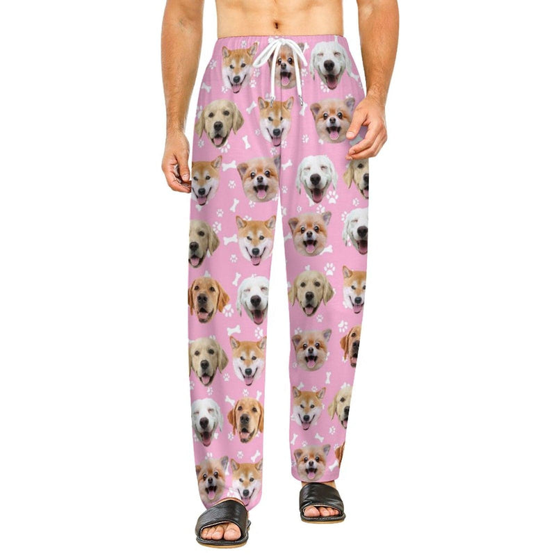 FacePajamas Pajama Pants& Bandana-2ML-SDS Pink / S Christmas Flash Sale-Custom Dog Face Slumber Party Unisex Long Pajama Pants Best Christmas Gifts for Pet Lovers
