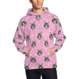 FacePajamas Hoodie Pink / S [High Quality] Custom Pet Face Cat Paw & Fish Bone Men's All Over Print Hoodie