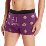 FacePajamas Men Underwear Purple / XS Custom Face All Mine Men's All-Over Print Boxer Briefs Print Your Own Personalized Men's Boxer Underwear For Valentine's Day Gift