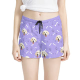 FacePajamas Pajama Pants Purple / XS Custom Face Women's Pajama Shorts Personalized Smiley Dog Sleepwear Shorts