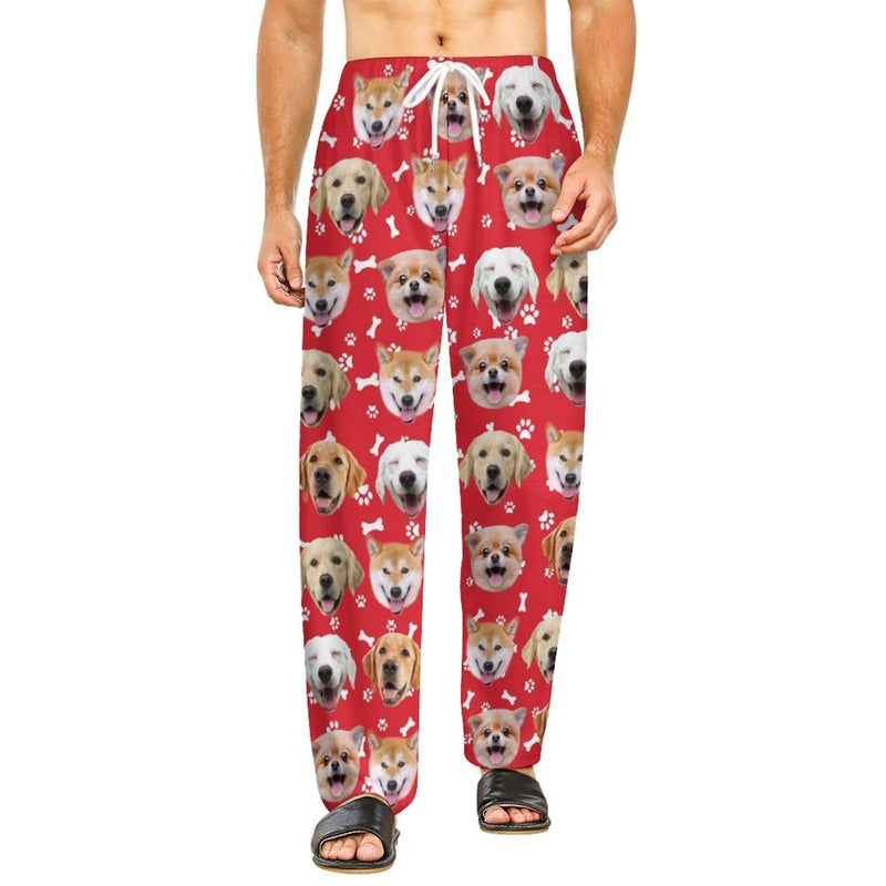 FacePajamas Pajama Pants& Bandana-2ML-SDS Red / Adult's Unisex Pants: S Christmas Flash Sale For Kids-Custom Dog Face Kid's Long Pajama Pants Best Christmas Gifts for Children