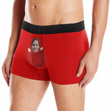 FacePajamas Men Underwear Red / XS Custom Face Blue Pocket Men's Boxer Briefs Made for You Custom Underwear Unique Valentine's Day Gift