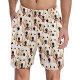 FacePajamas Pajama Shorts S Custom Face Men's Pajama Shorts Personalized Dog Smiley Face Sleepwear Shorts